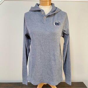 Colosseum Penn State Nittany Lions Men's Hooded Henley Long Sleeve Tee Medium